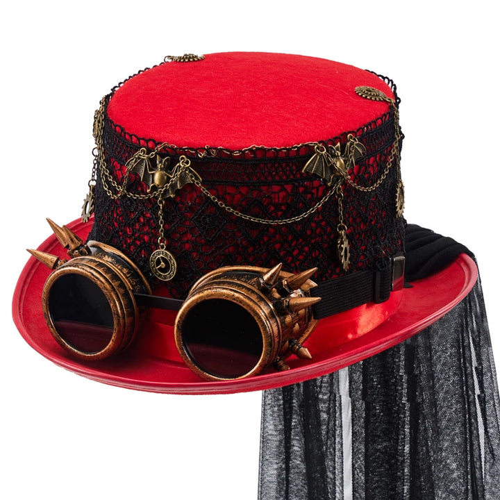 Red Steampunk hat