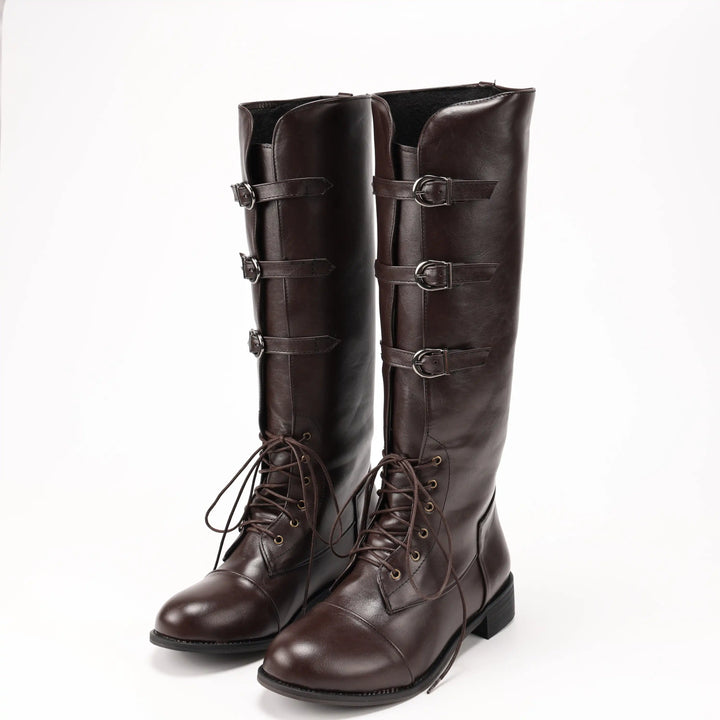 Mens Steampunk buckle boots