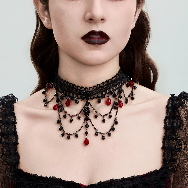 Gothic lace choker necklace