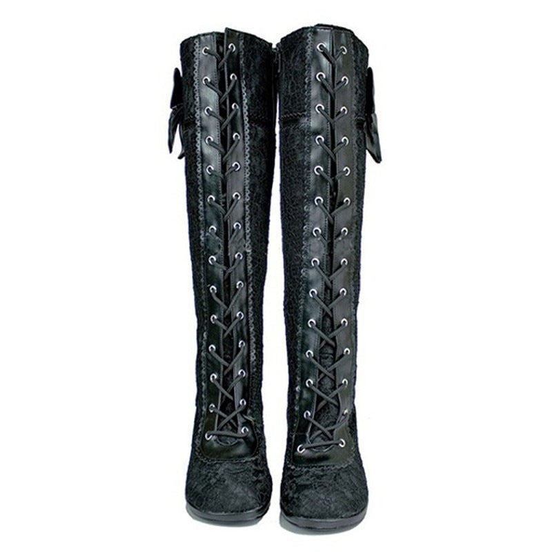 Steampunk knee high boots