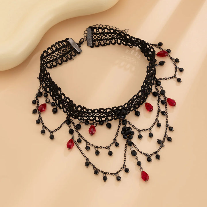 Gothic lace choker necklace