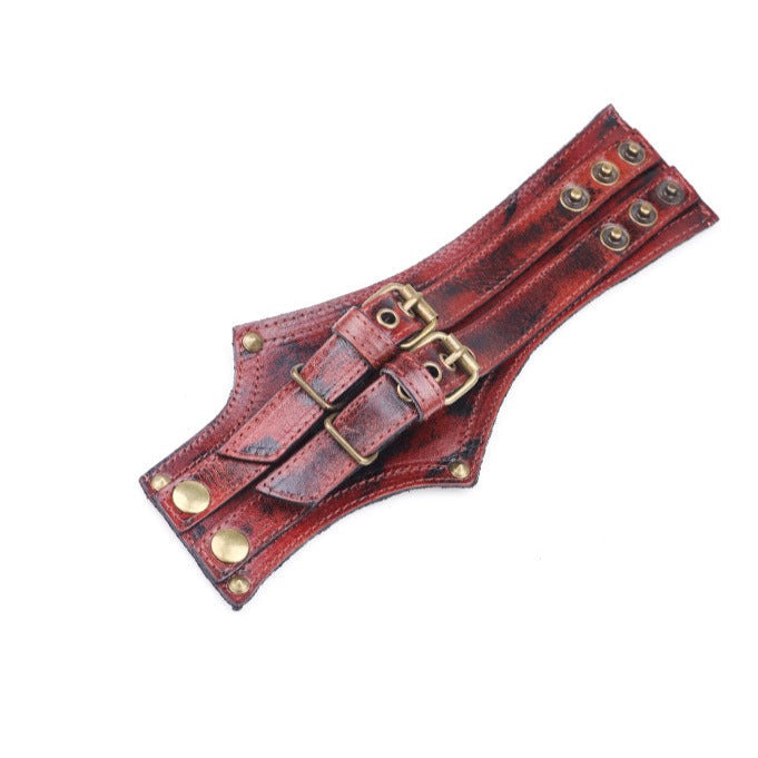 Steampunk leather bracelet