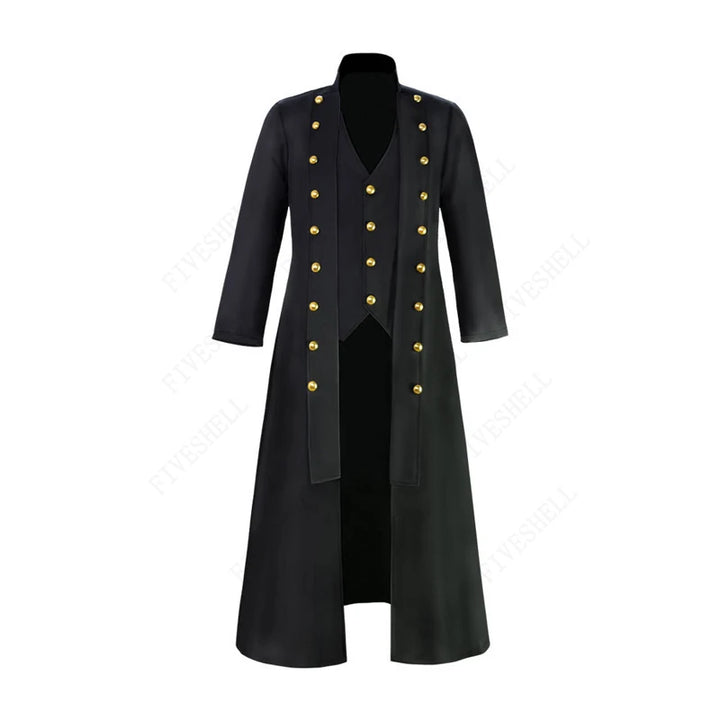 Mens steampunk long coat