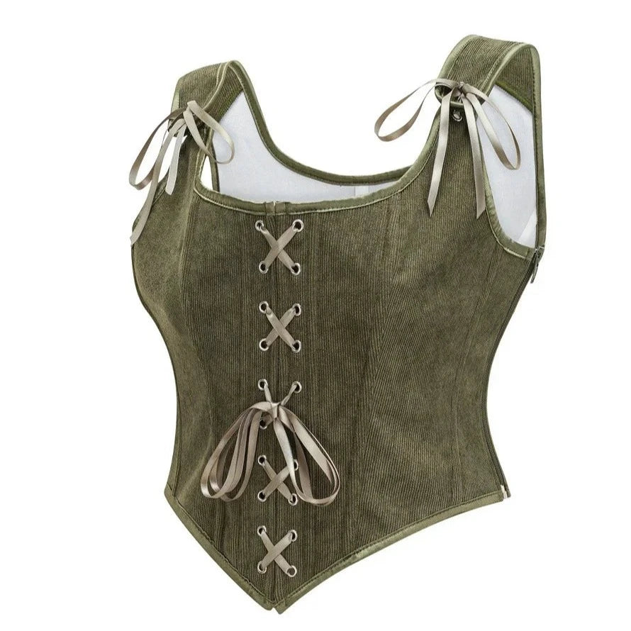 Steampunk corduroy corset