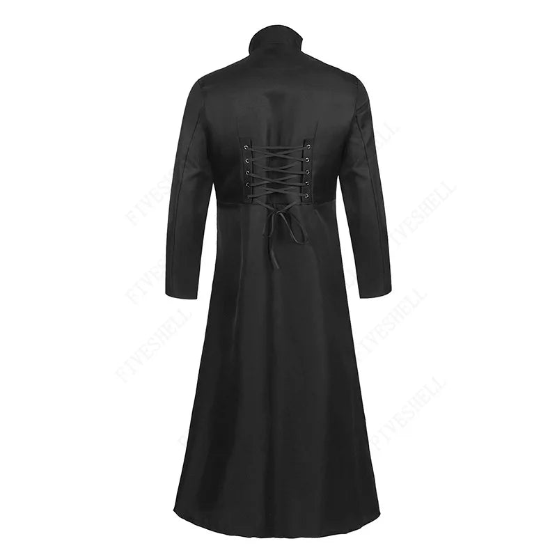 Mens steampunk long coat