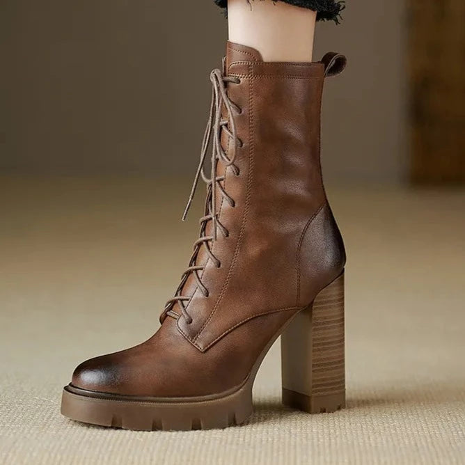 Leather Victorian boots