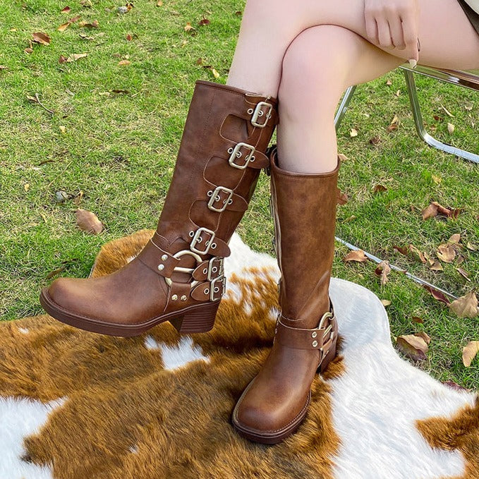 Brown steampunk boots