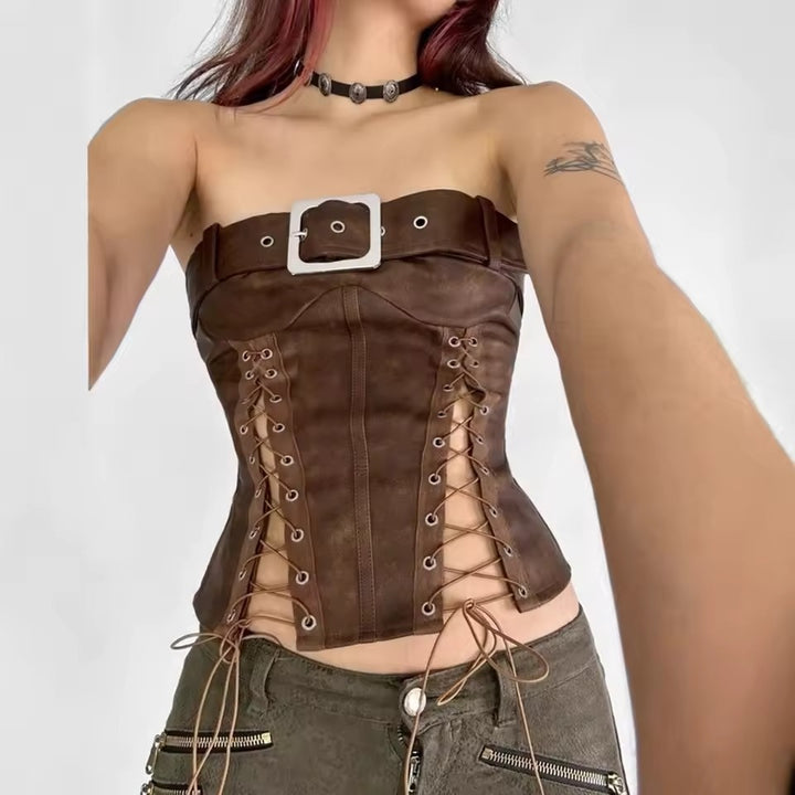 Grunge crop top bustier
