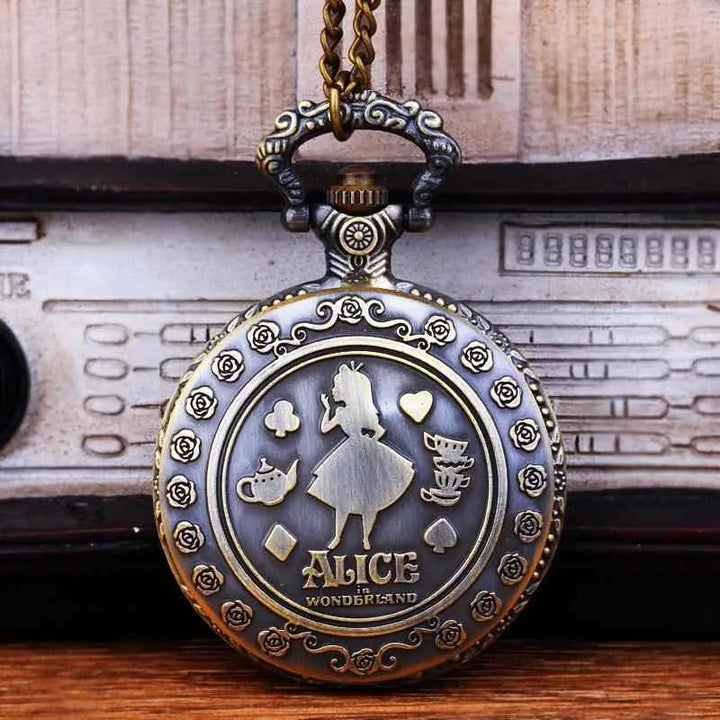 alice in wonderland pocket watch unisex