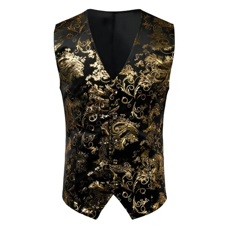 black and gold vest for men