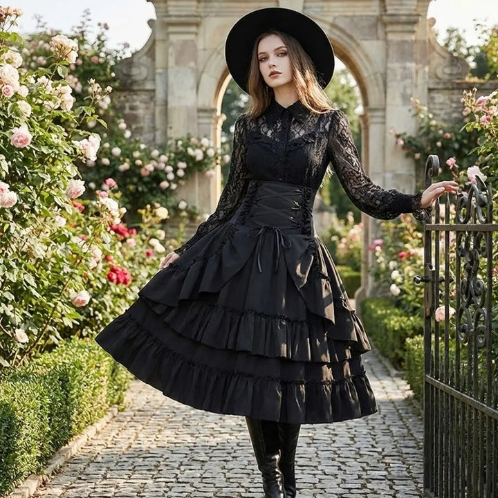 High waisted Steampunk skirt