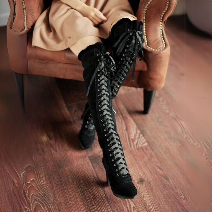 black victorian sexy boots for women