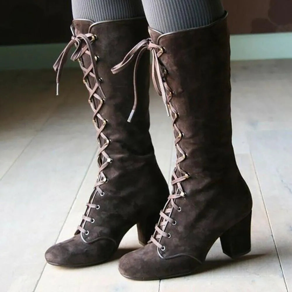 Steampunk lace-up boots