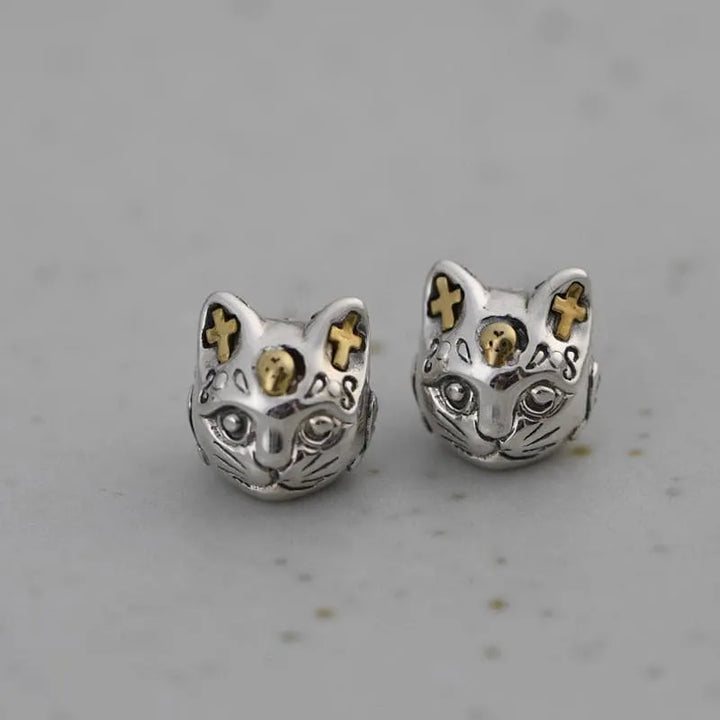 Steampunk cats earrings