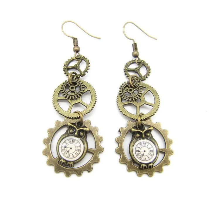 Mecanical Owl Steampunk earrings
