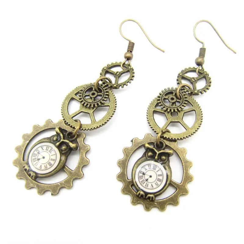 Mecanical Owl Steampunk earrings