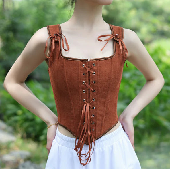 Steampunk corduroy corset