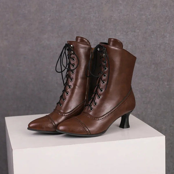 靴 fetico VICTORIAN LACE-UP LEATHER BOOTS Victorian Lace-Up Boots | My Steampunk Style