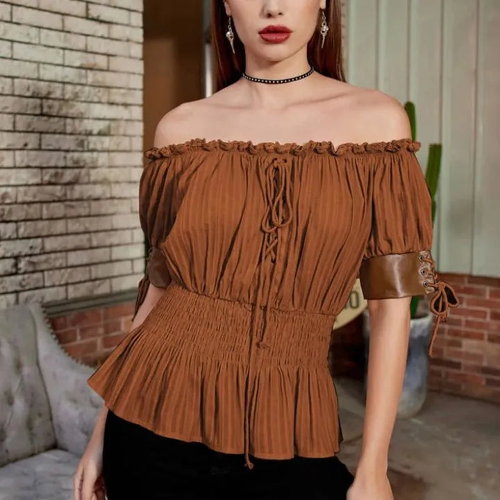 Steampunk bare shoulders shirt