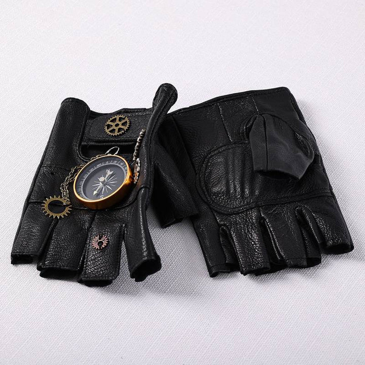 Steampunk compass gloves