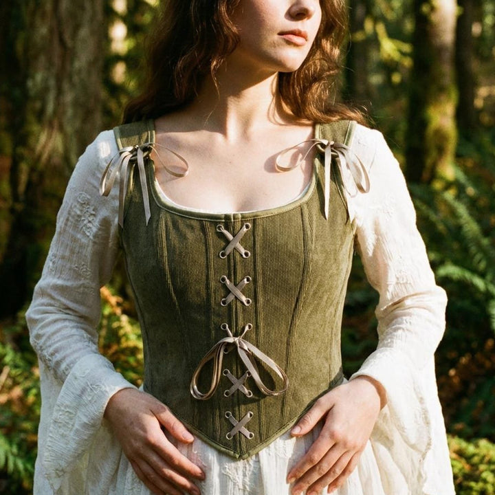 Steampunk corduroy corset
