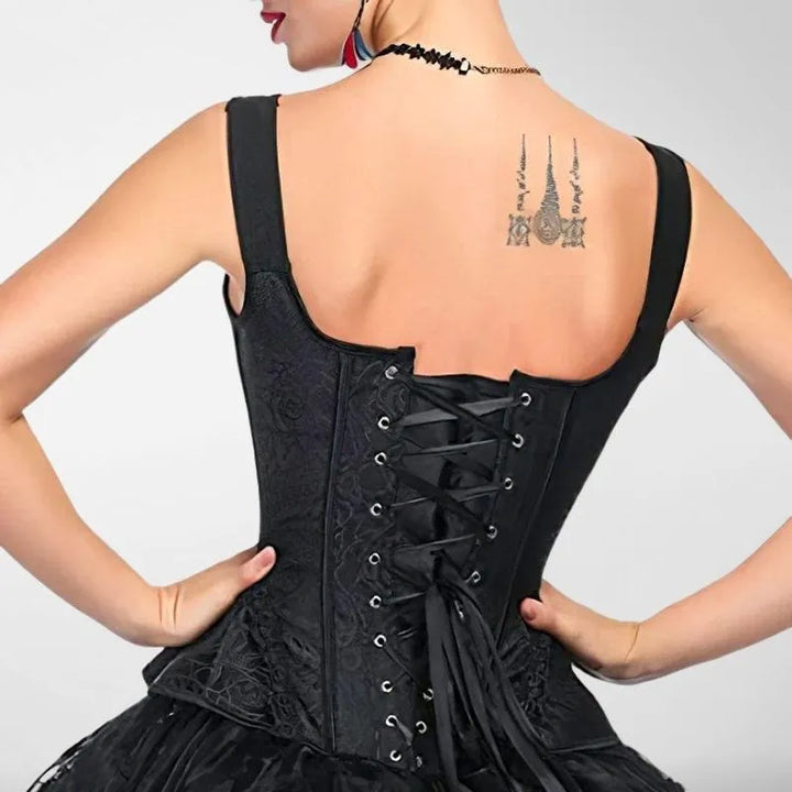 elegant black steampunk corset 