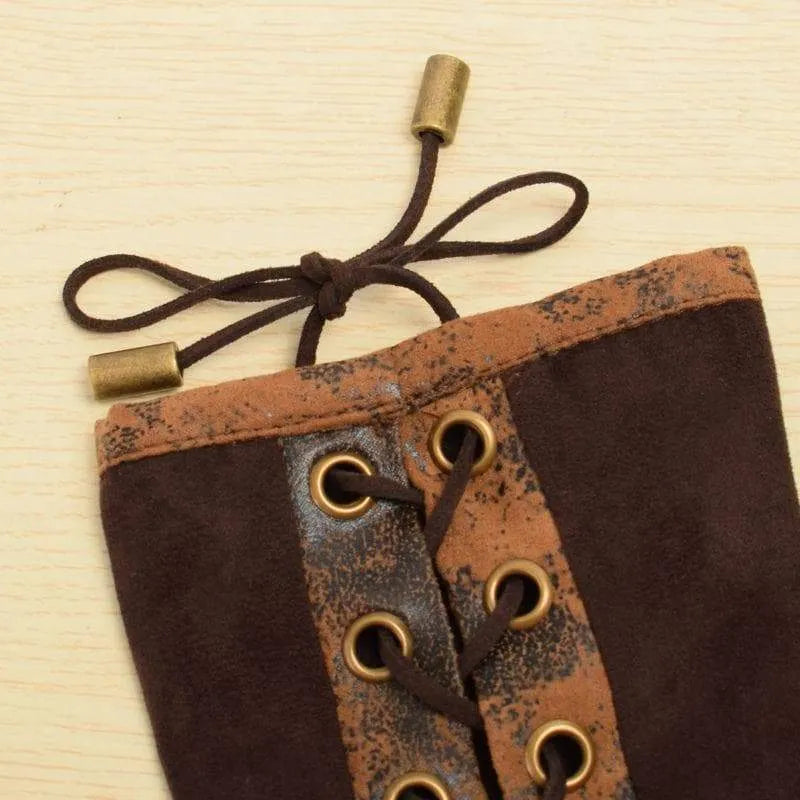 Brown steampunk gloves