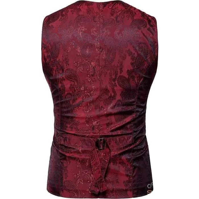 Steampunk vest with silk pattern