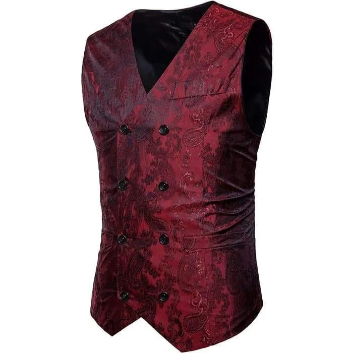Steampunk vest with silk pattern