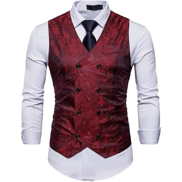 Steampunk vest with silk pattern
