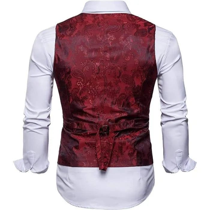 Steampunk vest with silk pattern