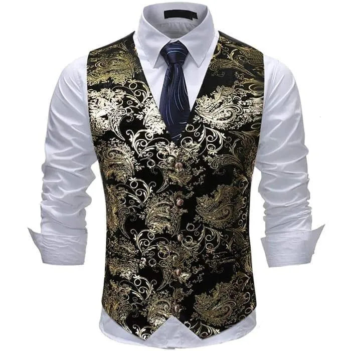 Black and golden steampunk vest