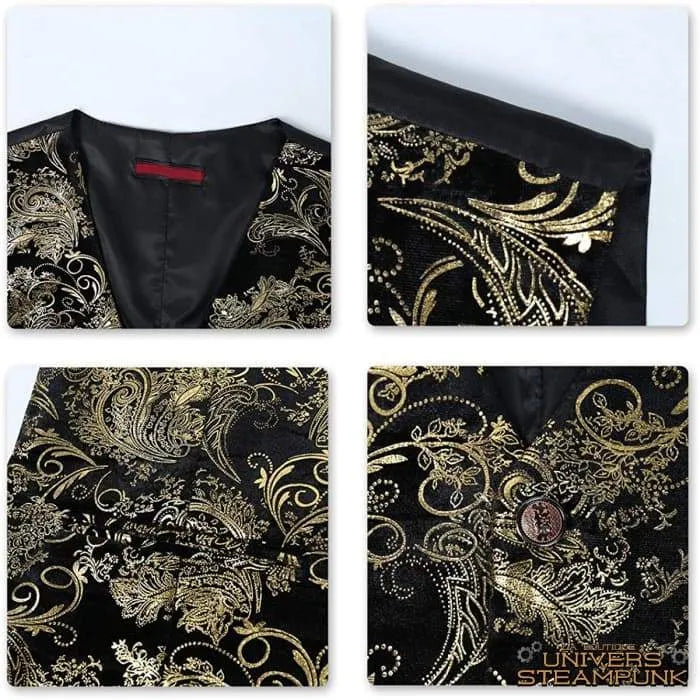Black and golden steampunk vest