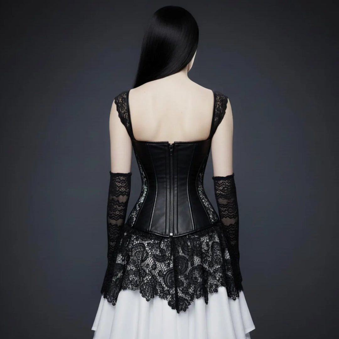 Steampunk corset with lace skirt