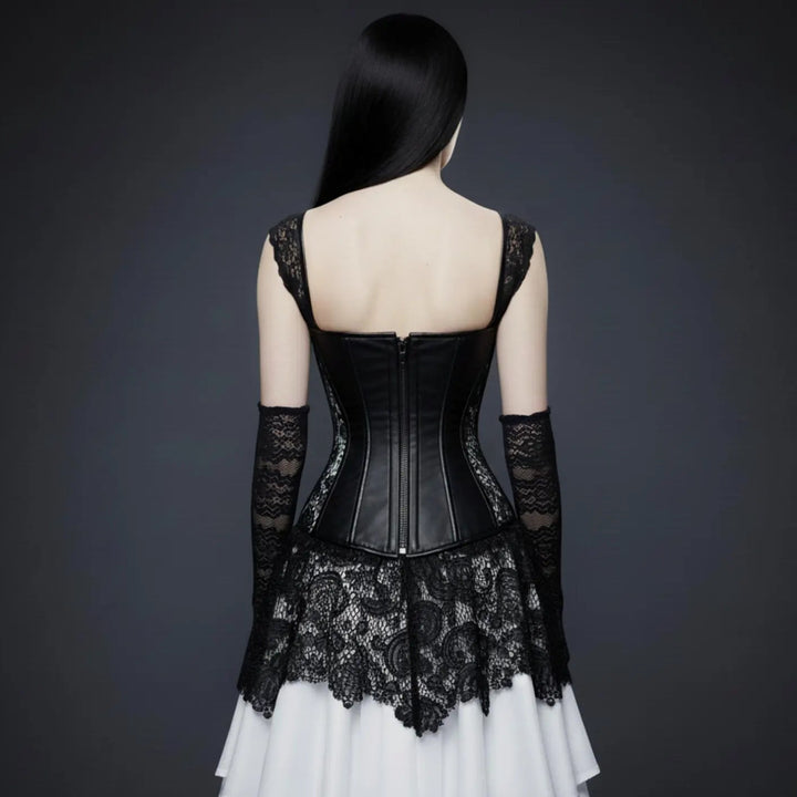 Steampunk corset with lace skirt