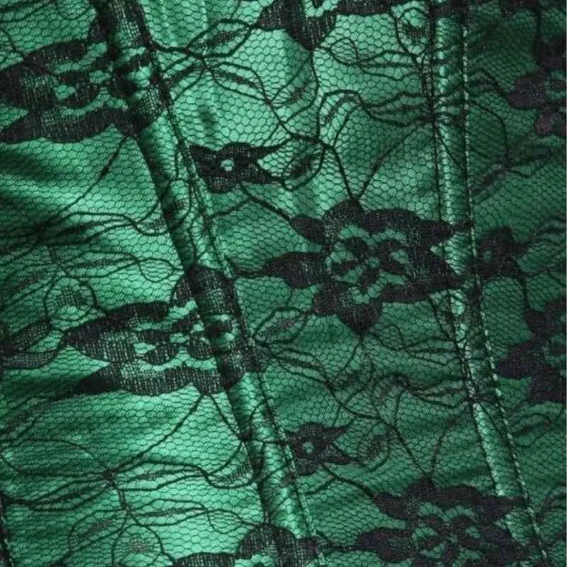 green corset with flower lace