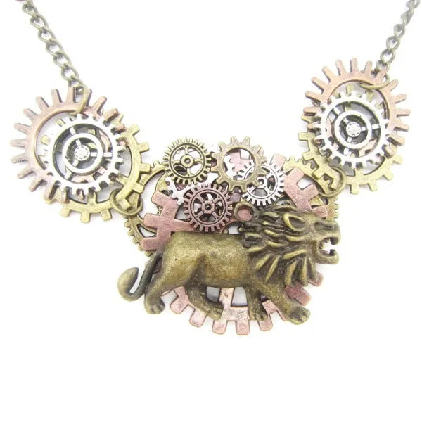 lion pendant in steampunk style
