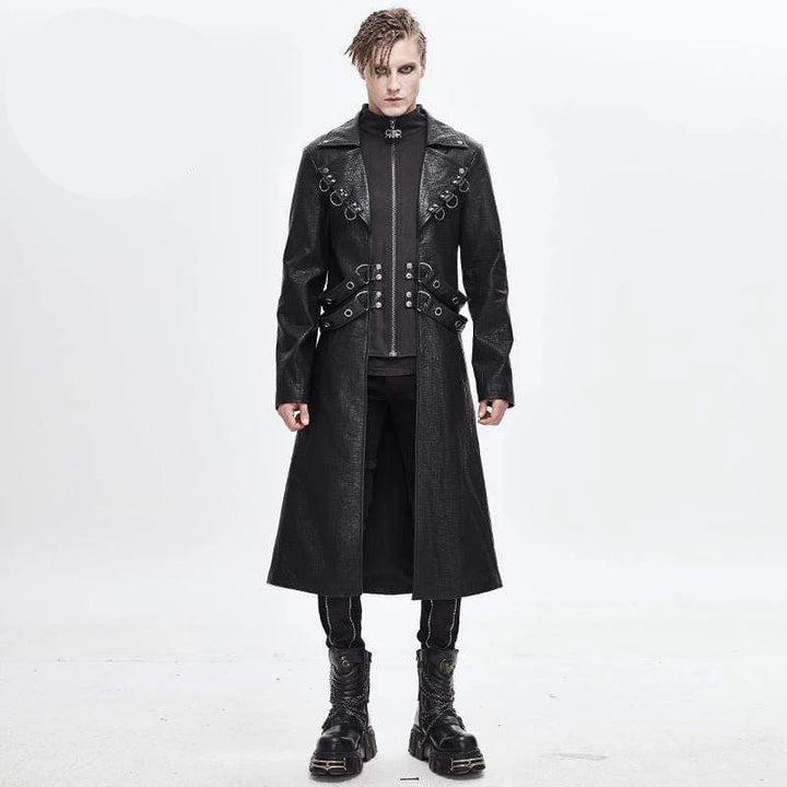 man wearing a black gothic coat 