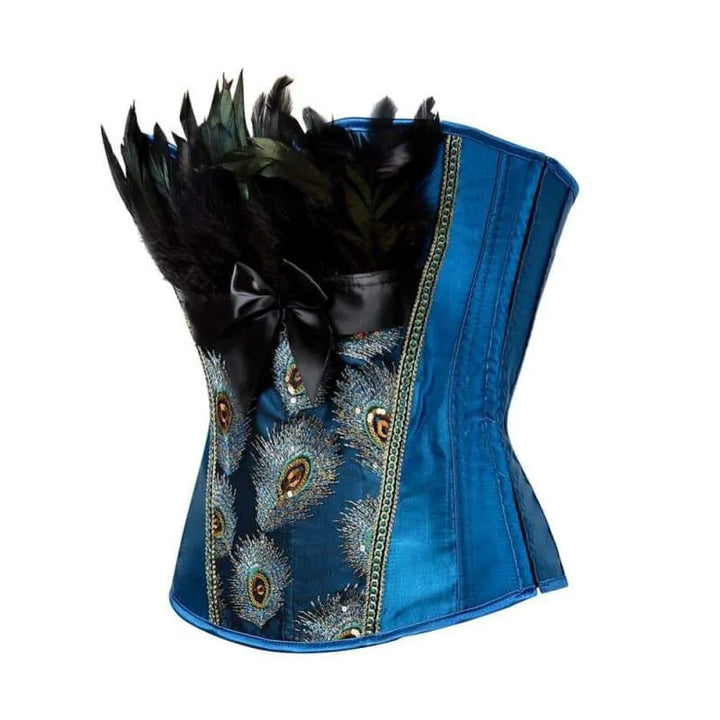 peacock steampunk corset