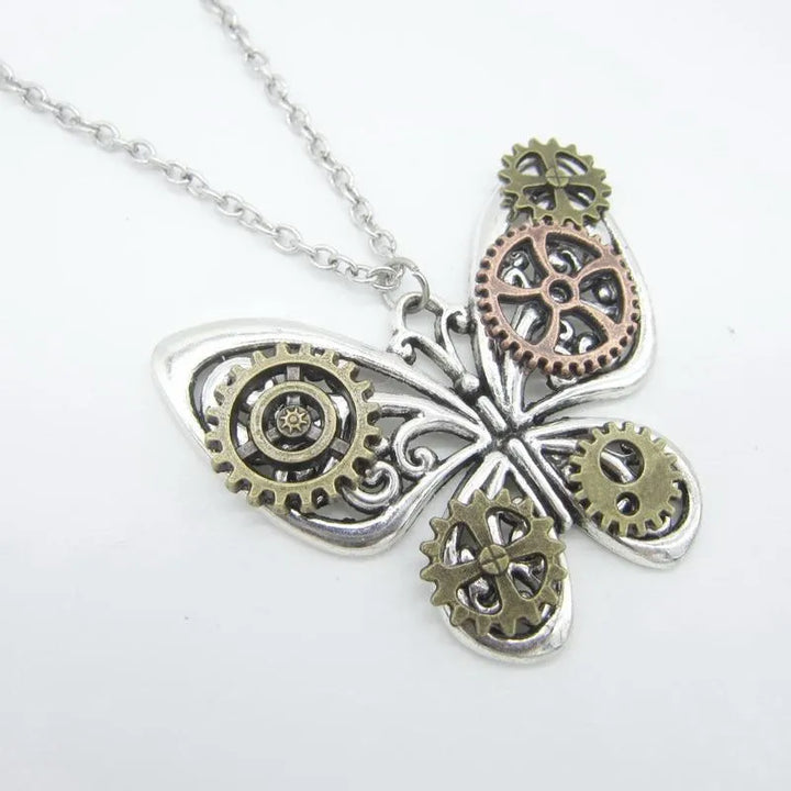 Steampunk butterfly necklace