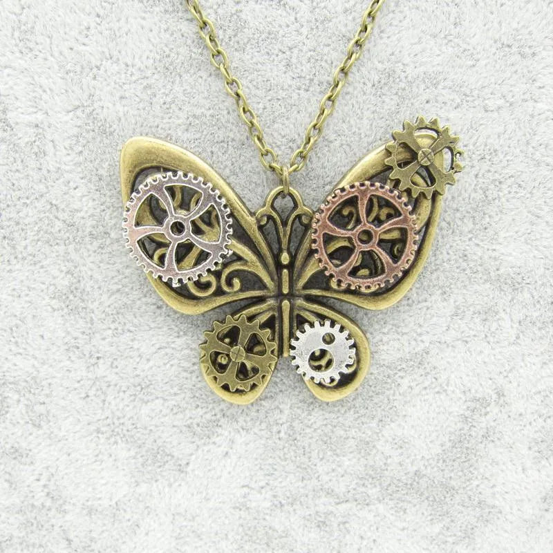 Steampunk butterfly necklace