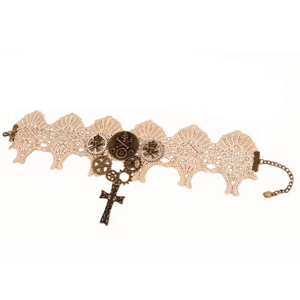 Steampunk choker with cross