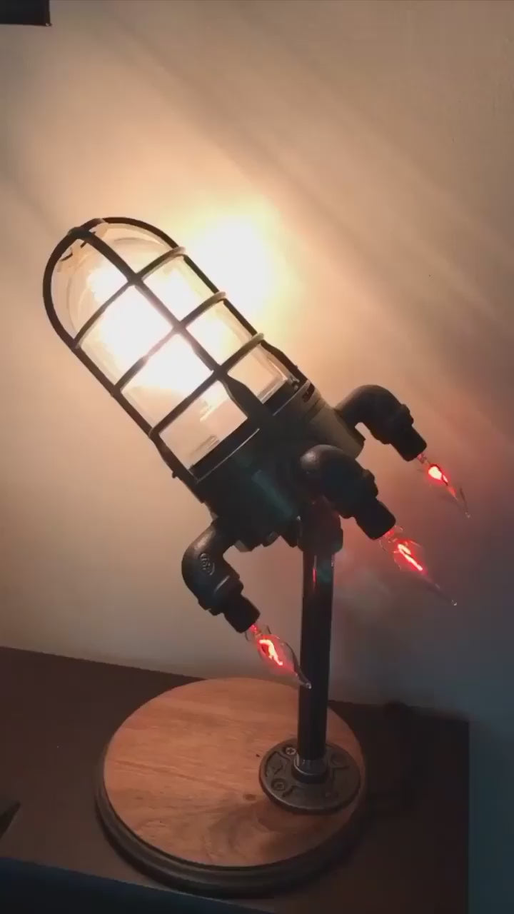 Steampunk Rocket Lamp