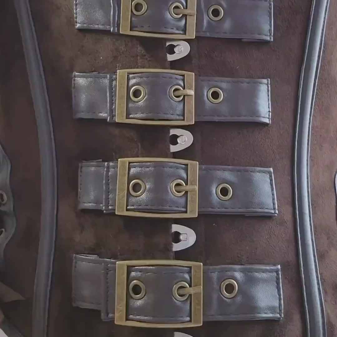 Brown steampunk underbust corset