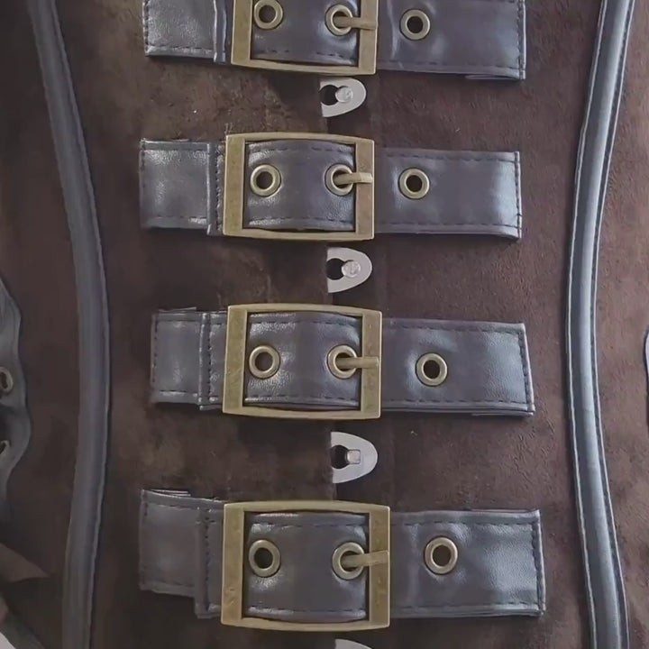 Brown steampunk underbust corset