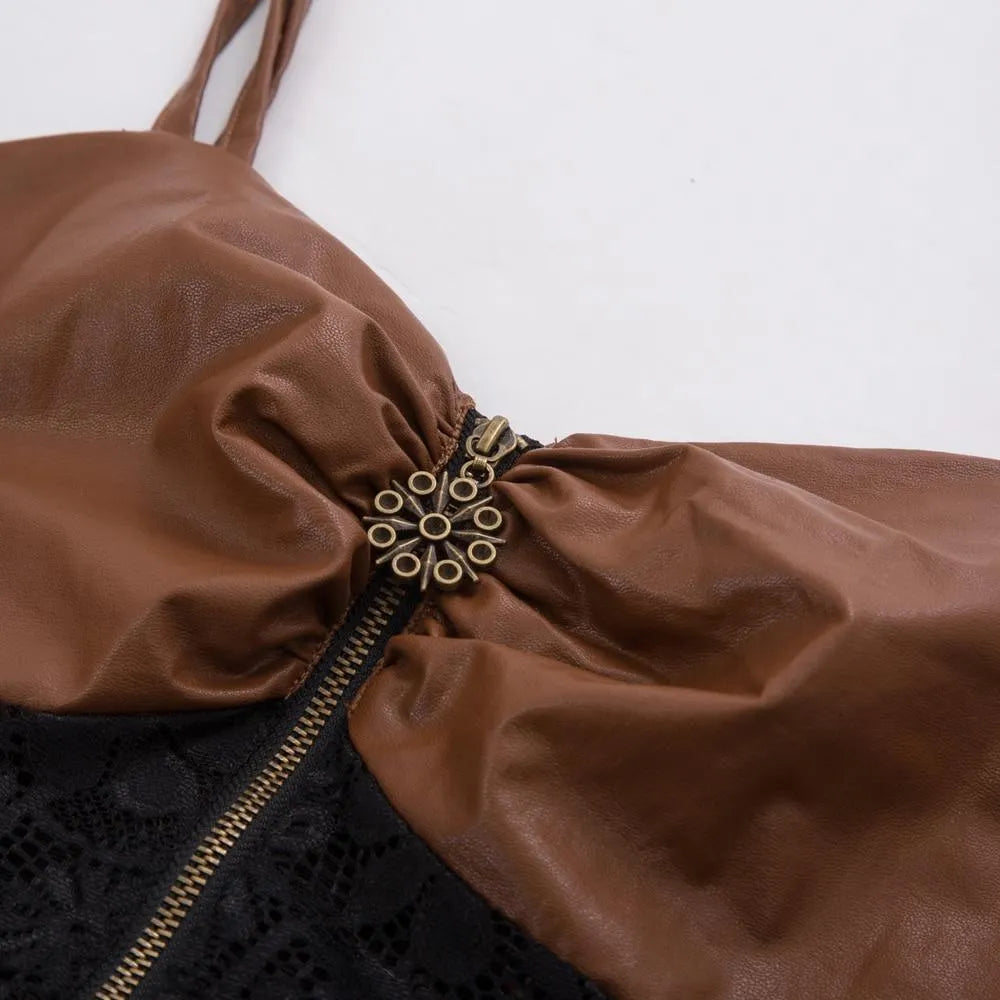 Leather and Lace Steampunk dress