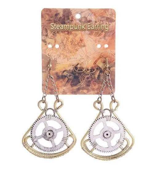 Dangling drop steampunk earrings