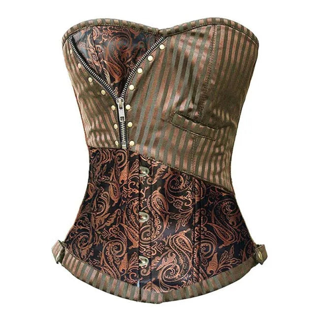 zip decor steampunk corset