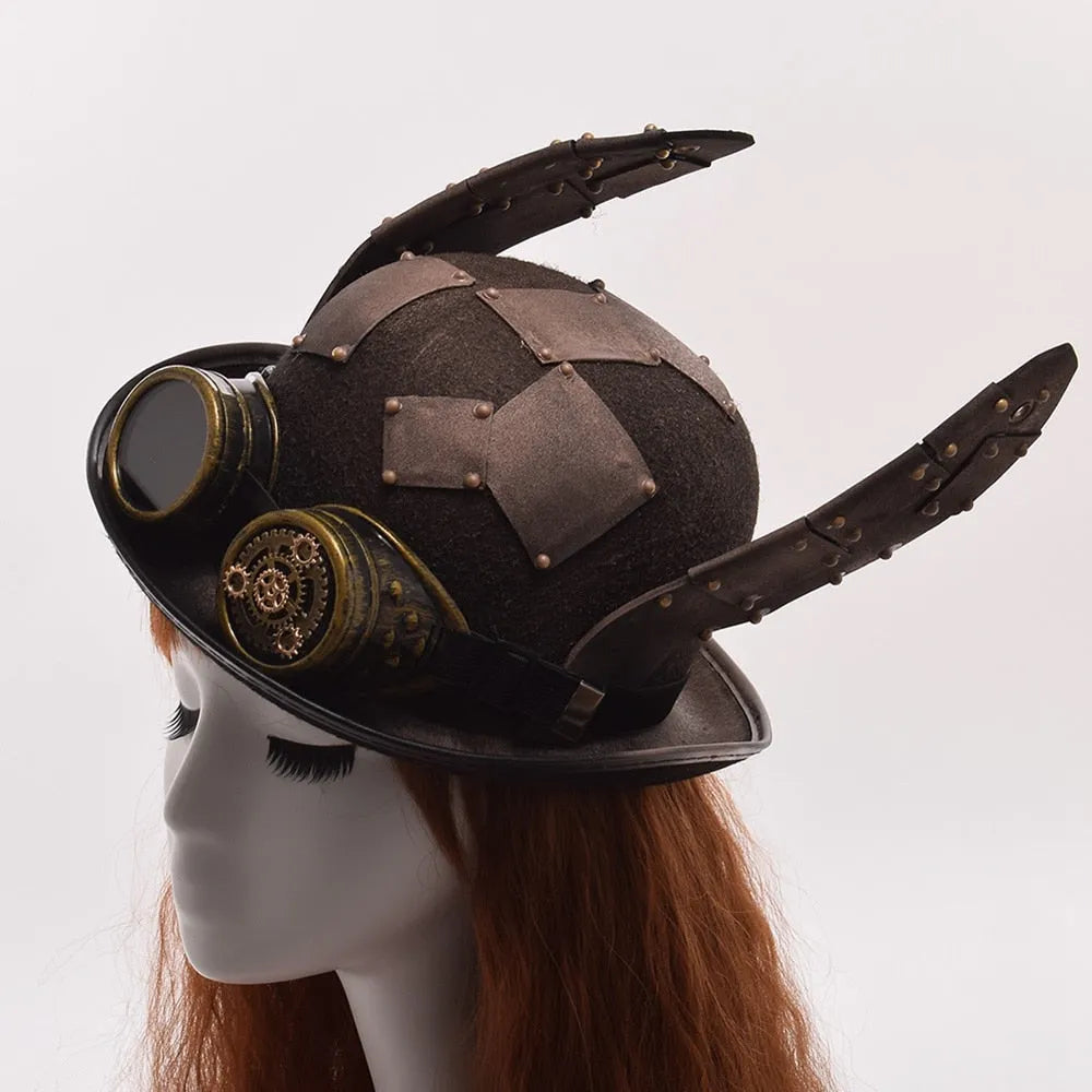 Steampunk bunny ears hat