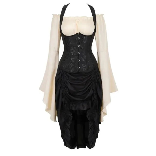 Black underbust Steampunk costume